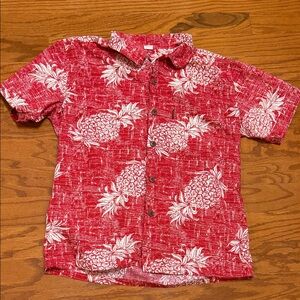 Men's Red Pineapple Print Casual Shirt